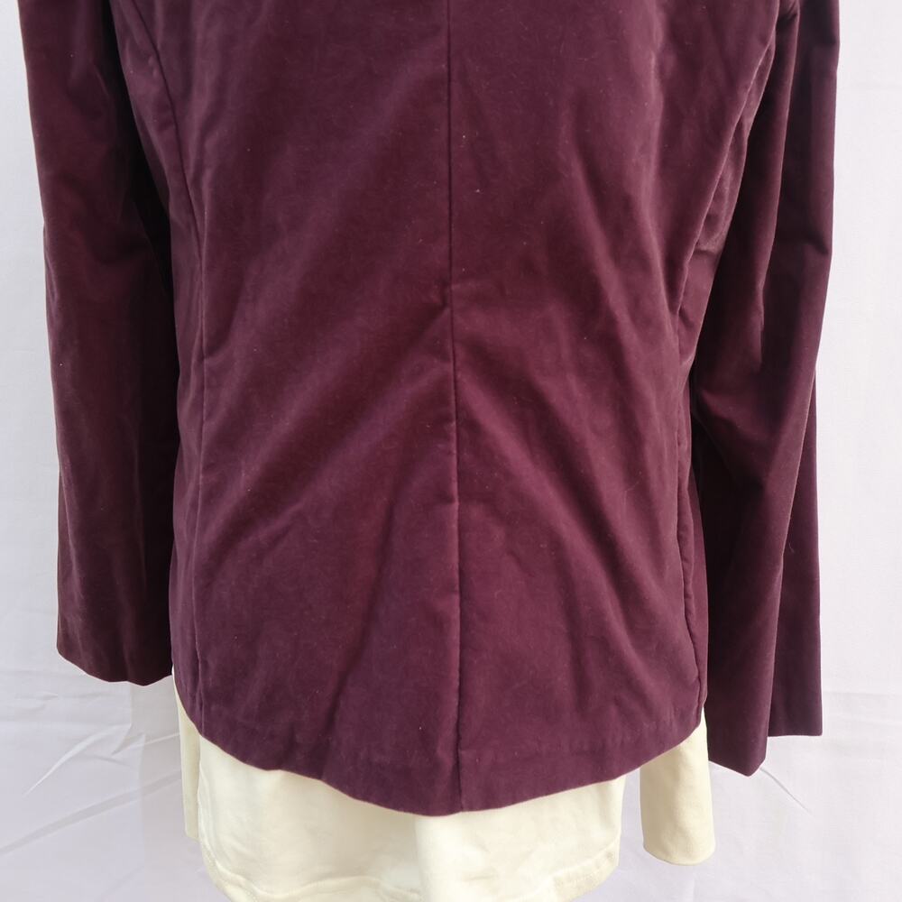 VTG Christel Velvet Blazer Women’s Sz 12 Burgundy Notch Lapel Single Breasted - Picture 5 of 13